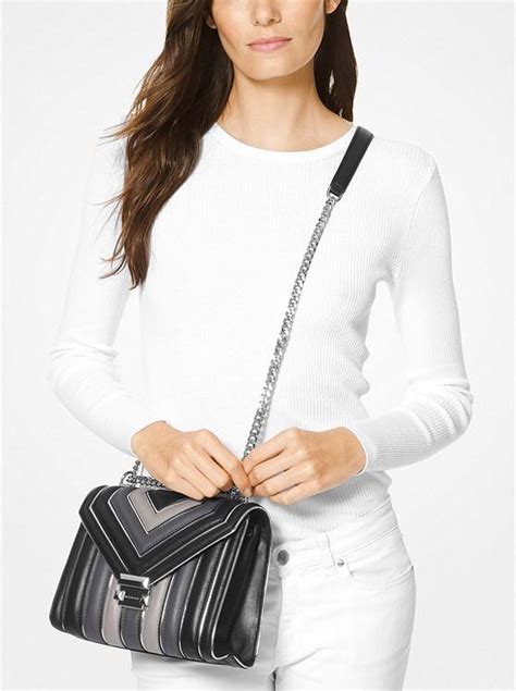 michael kors whitney quilted tricolor large wallet|michael kors leather shoulder bag.